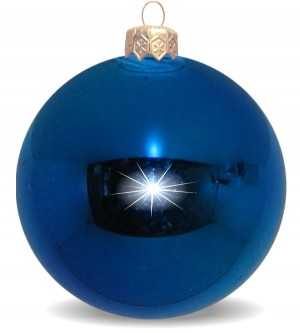Weihnachtskugeln aus Kunststoff für innen und aussen blau glänzend