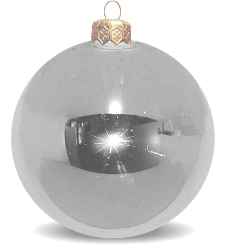 Weihnachtskugeln aus Kunststoff für innen und aussen silber glänzend