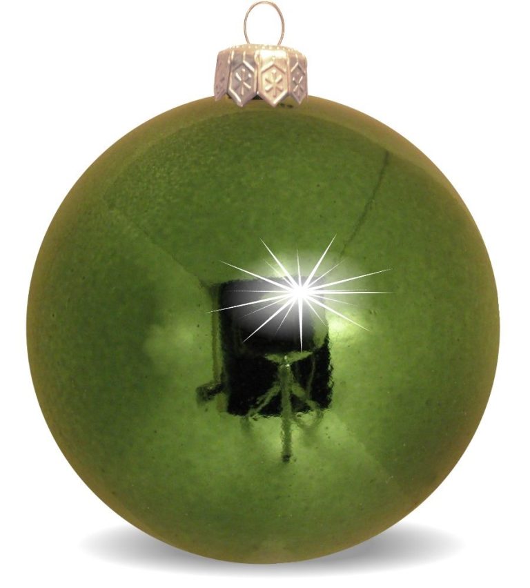 Weihnachtskugeln aus Kunststoff für innen und aussen olivgrün glänzend