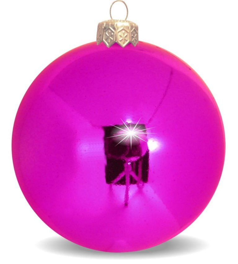 Weihnachtskugeln aus Kunststoff für innen und aussen magenta glänzend