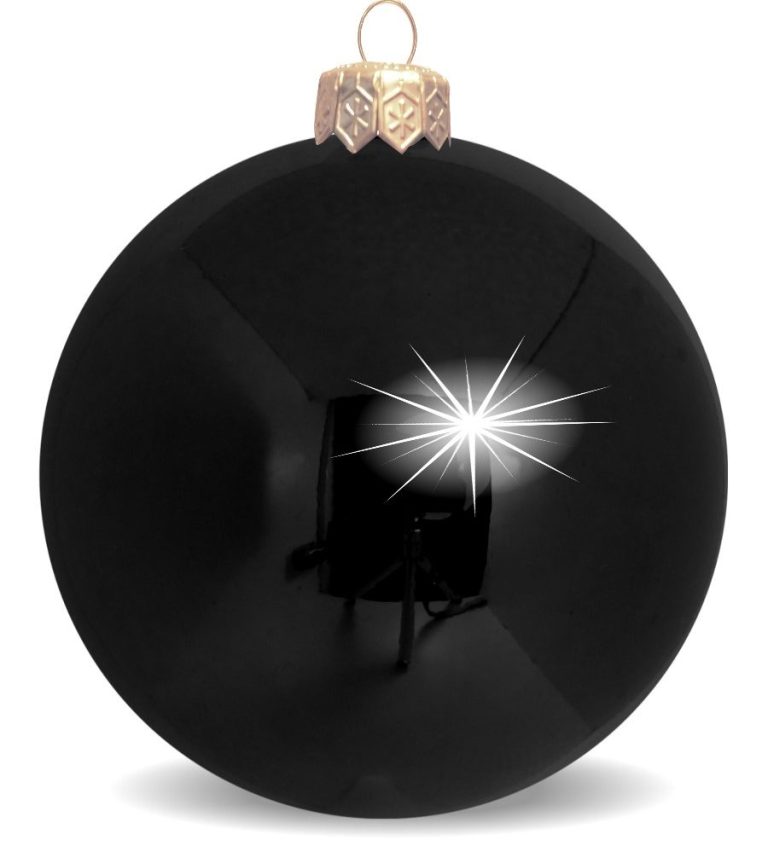 Weihnachtskugeln aus Kunststoff für innen und aussen schwarz glänzend