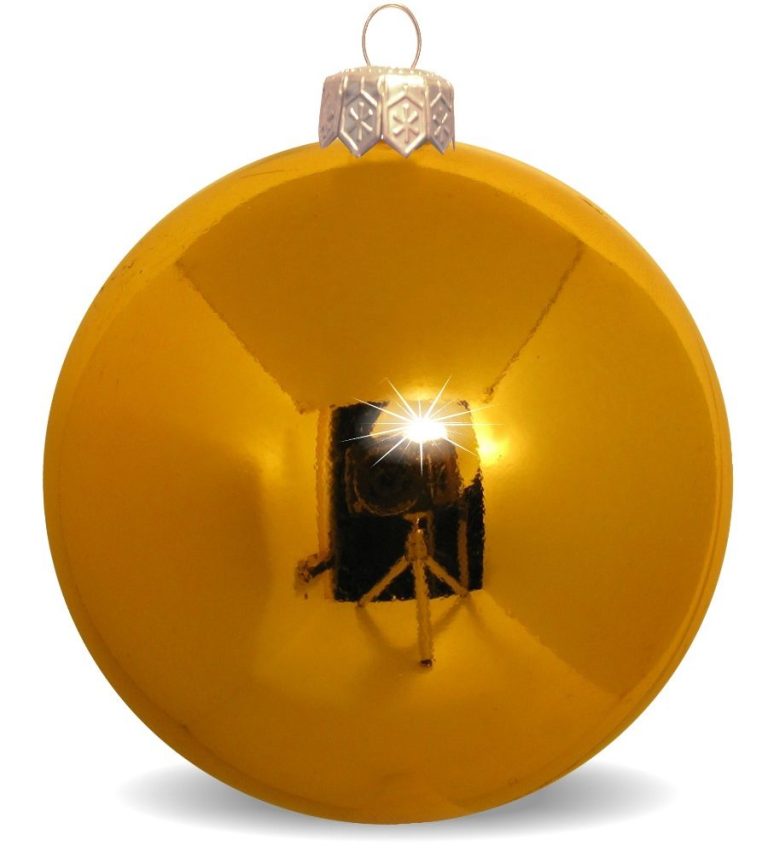 Weihnachtskugeln aus Kunststoff für innen und aussen gelbgold glänzend 