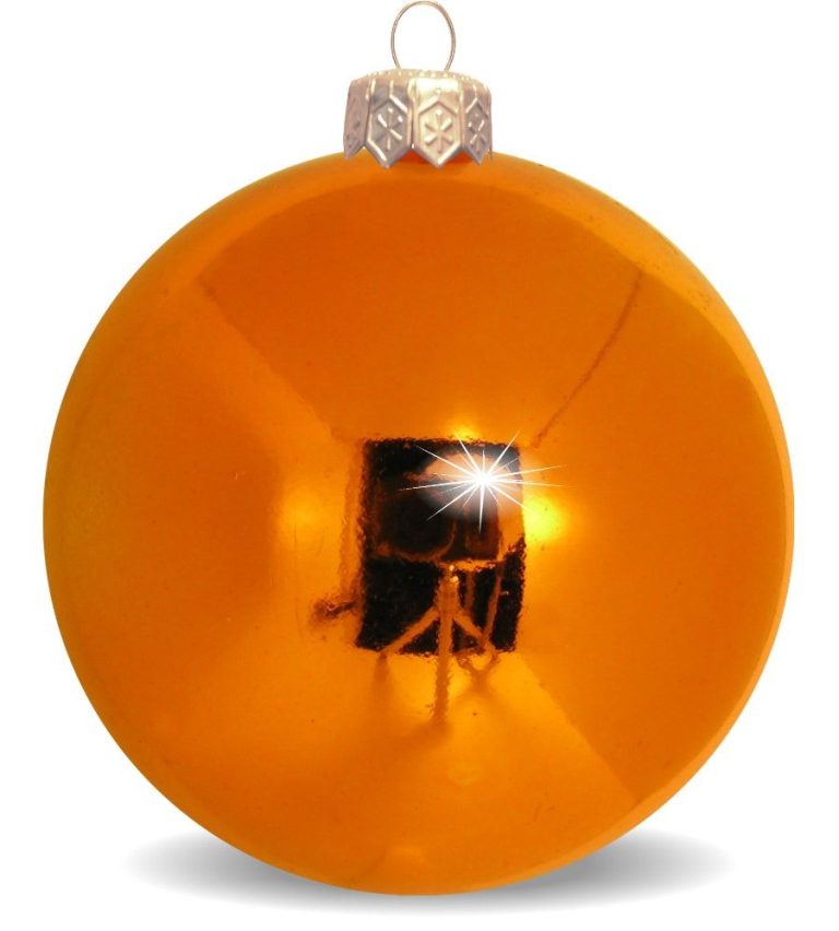 Weihnachtskugeln aus Kunststoff für innen und aussen orange glänzend